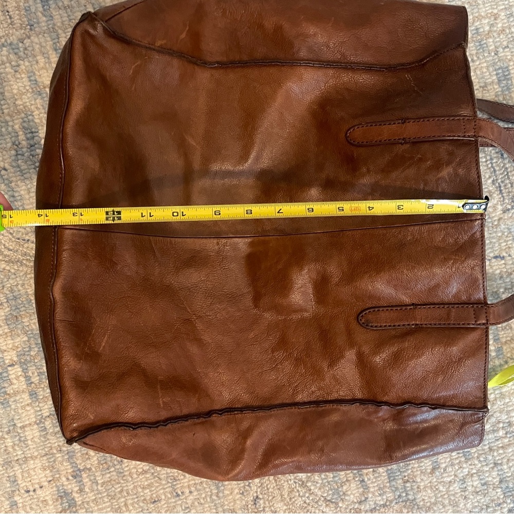 J. Crew Brown Pebble Leather Tote Bag - Picture 5 of 7